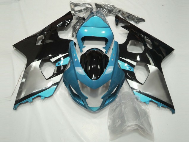 2004-2005 Light Blue Silver Glossy Black Suzuki GSXR 600 / GSXR 750 Motorcycle Fairings UK