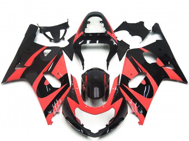 2001-2003 Light Red Glossy Black OEM Style Suzuki GSXR 600 / GSXR 750 Motorcycle Fairings UK