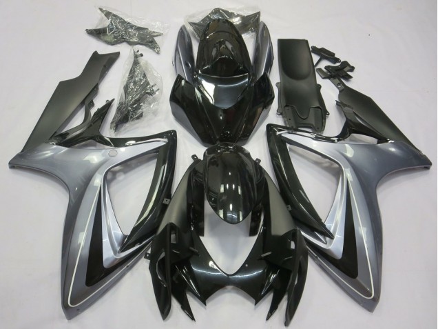 2006-2007 Silver Glossy Black Matte Black Suzuki GSXR 600 / GSXR 750 Motorcycle Fairings UK