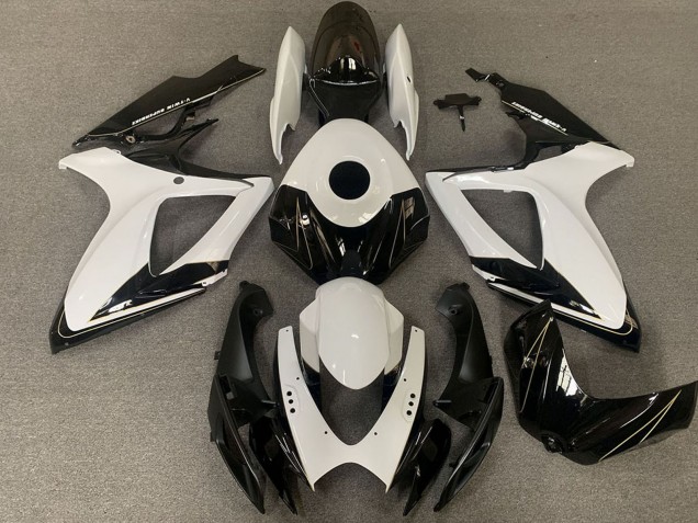2006-2007 White Glossy Black Suzuki GSXR 600 / GSXR 750 Motorcycle Fairings UK