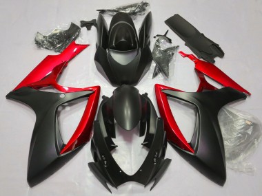 Buy 2006-2007 Matte Black Red Suzuki GSXR 600 / GSXR 750 Motorcycle Fairings UK