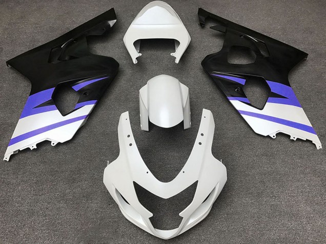 2004-2005 White Blue Matte Black Suzuki GSXR 600 / GSXR 750 Motorcycle Fairings UK