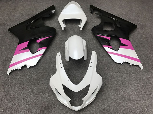 2004-2005 White Pink Matte Black Suzuki GSXR 600 / GSXR 750 Motorcycle Fairings UK