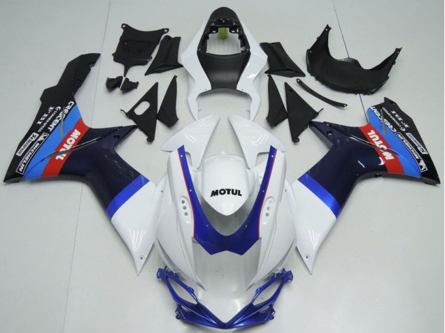 2011-2024 White Blue BlackRed Motul Suzuki GSXR 600 / GSXR 750 Motorcycle Fairings UK