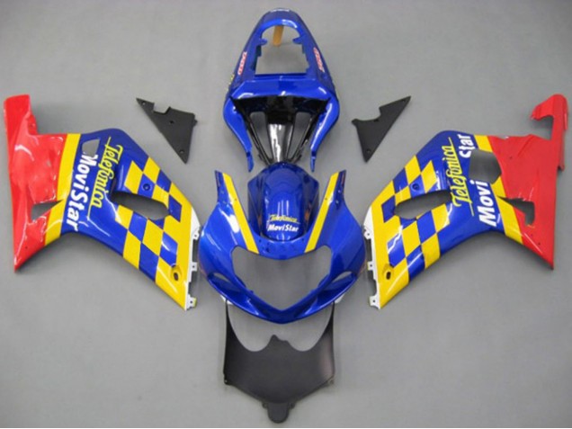 2001-2003 Blue Yellow Red Telefumica MoviStar Suzuki GSXR 600 / GSXR 750 Motorcycle Fairings UK