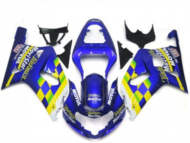 Buy 2001-2003 Blue Yellow Green White MoviStar Suzuki GSXR 600 / GSXR 750 Motorcycle Fairings UK