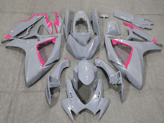 2006-2007 Nardo Grey and Pink Trim Suzuki GSXR 600 / GSXR 750 Motorcycle Fairings UK