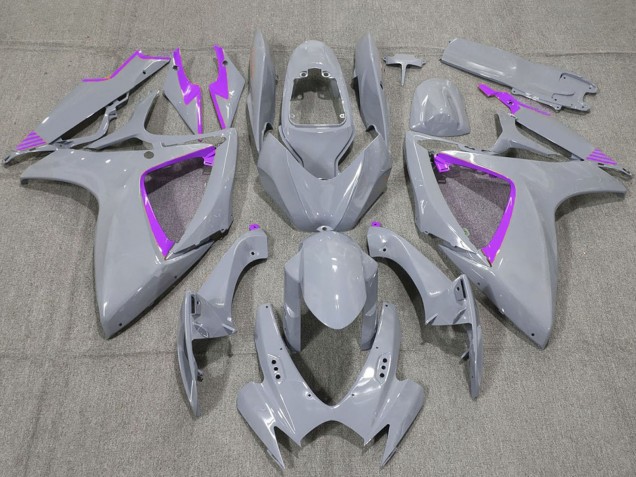 2006-2007 Nardo Grey and Purple Trim Suzuki GSXR 600 / GSXR 750 Motorcycle Fairings UK