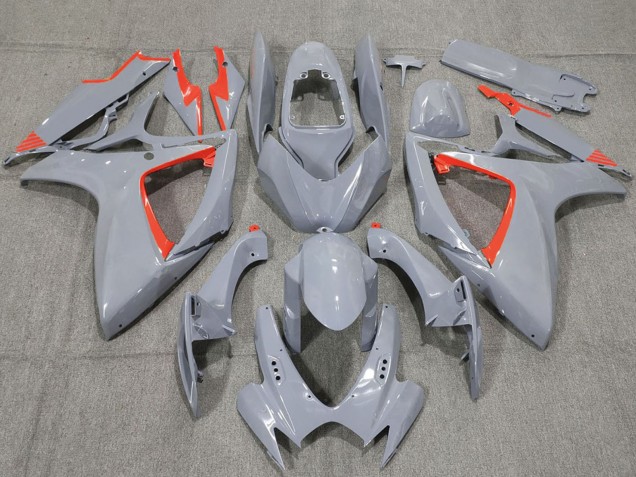2006-2007 Nardo Grey and Red Trim Suzuki GSXR 600 / GSXR 750 Motorcycle Fairings UK