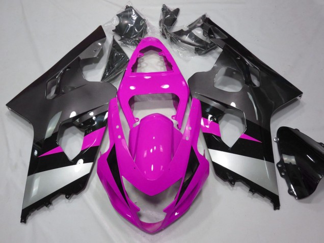 2004-2005 Pink Silver Black Suzuki GSXR 600 / GSXR 750 Motorcycle Fairings UK