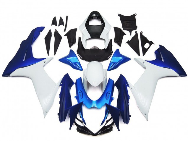 2011-2024 White Blue Suzuki GSXR 600 / GSXR 750 Motorcycle Fairings UK