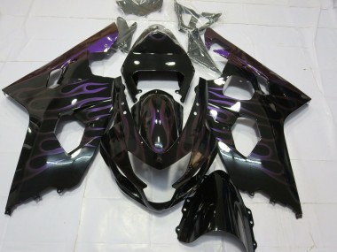 Buy 2004-2005 Glossy Black Purple Flame Suzuki GSXR 600 / GSXR 750 Motorcycle Fairings UK