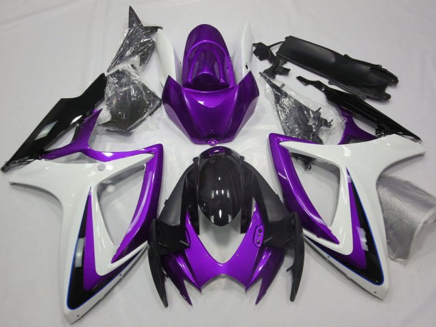 2006-2007 Purple White Glossy Black Suzuki GSXR 600 / GSXR 750 Motorcycle Fairings UK