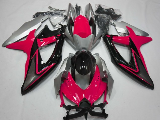 2008-2010 Silver Red Glossy Black Suzuki GSXR 600 / GSXR 750 Motorcycle Fairings UK
