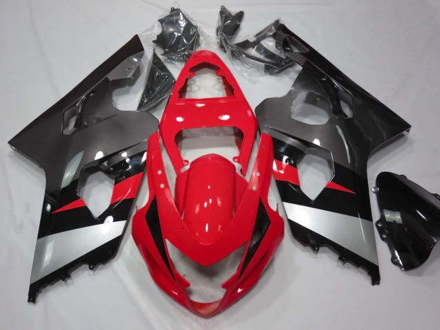 2004-2005 Red Silver Black Suzuki GSXR 600 / GSXR 750 Motorcycle Fairings UK
