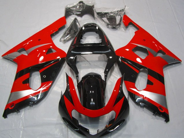 2001-2003 Red Silver Glossy Black OEM Style Suzuki GSXR 600 / GSXR 750 Motorcycle Fairings UK