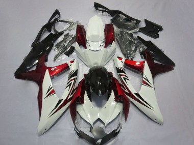 Buy 2008-2010 White Red Glossy Black Suzuki GSXR 600 / GSXR 750 Motorcycle Fairings UK