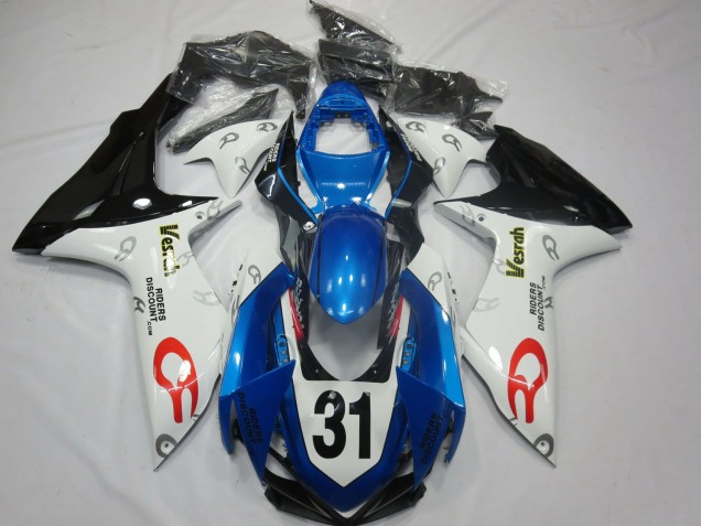 2011-2024 White Blue Glossy Black Vesrah 31 Suzuki GSXR 600 / GSXR 750 Motorcycle Fairings UK