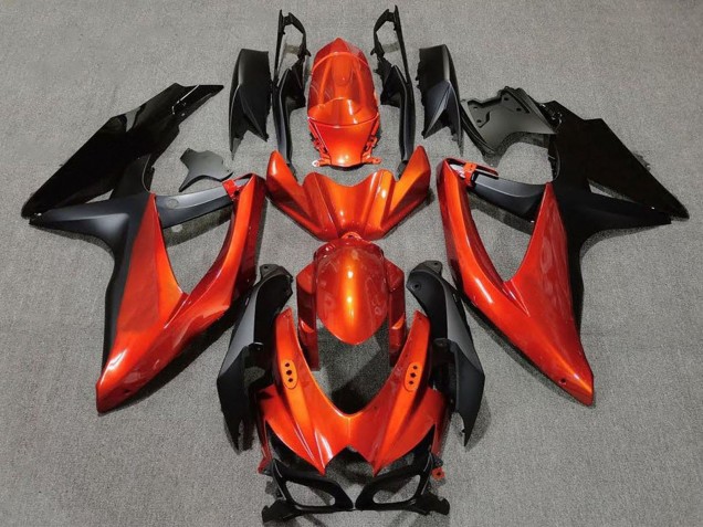 2008-2010 Orange Matte Black Suzuki GSXR 600 / GSXR 750 Motorcycle Fairings UK
