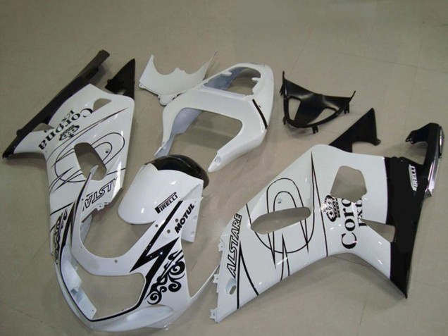 2001-2003 White Black Corona Alstare Suzuki GSXR 600 / GSXR 750 Motorcycle Fairings UK