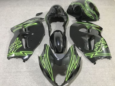 Buy 1997-2007 Glossy Black Green Lightning Suzuki GSXR 1300 Motorcycle Fairings UK