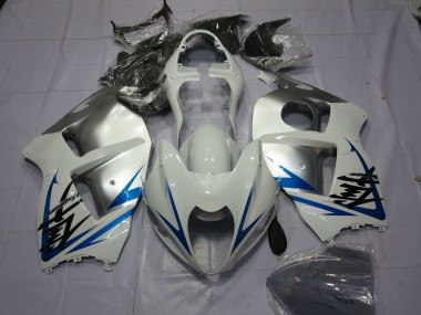 Buy 1997-2007 White Silver Blue Suzuki GSXR 1300 Motorcycle Fairings UK