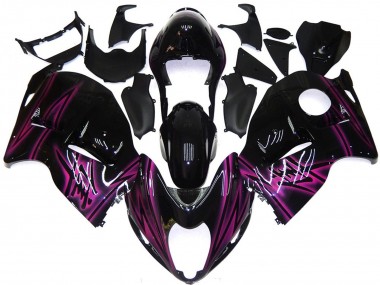 Buy 1997-2007 Glossy Black Purple Flame Suzuki GSXR 1300 Motorcycle Fairings UK