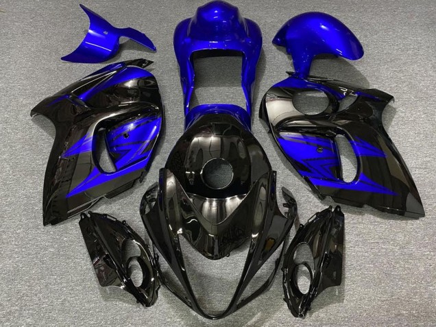 2008-2020 Glossy Black and Deep Blue Suzuki GSXR 1300 Motorcycle Fairings UK