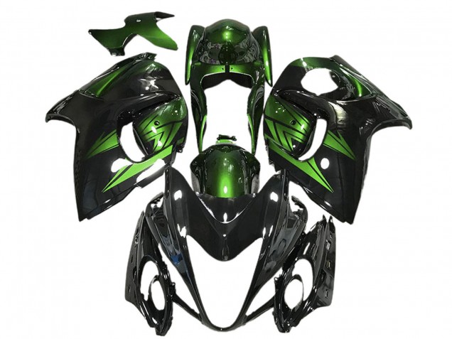 2008-2020 Glossy Black and Deep Green Suzuki GSXR 1300 Motorcycle Fairings UK