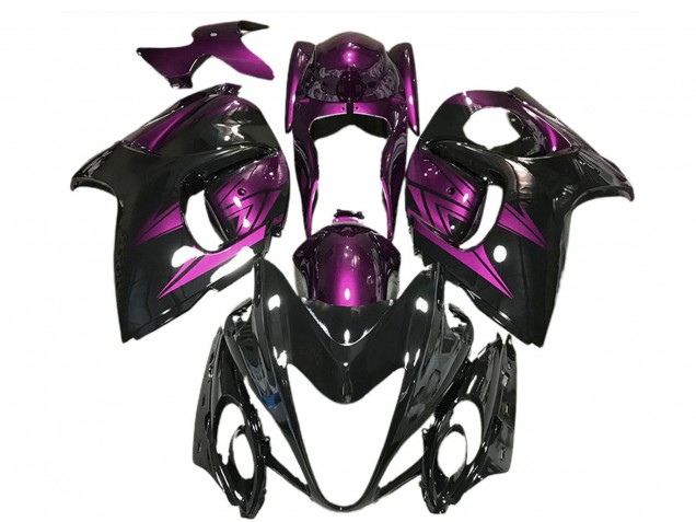 2008-2020 Glossy Black and Deep Purple Suzuki GSXR 1300 Motorcycle Fairings UK