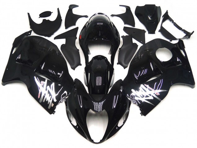1997-2007 Glossy Black with Silver Decals Suzuki GSXR 1300 Motorcycle Fairings UK