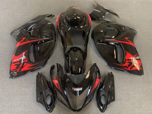2008-2020 Glossy Black with Red Logo Suzuki GSXR 1300 Motorcycle Fairings UK