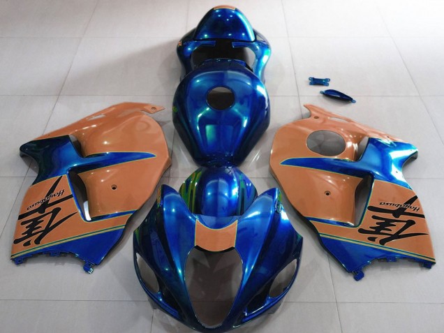 1997-2007 Glossy Blue and Desert Tan Suzuki GSXR 1300 Motorcycle Fairings UK