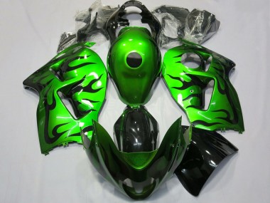 Buy 1997-2007 Green Black Flame Suzuki GSXR 1300 Motorcycle Fairing UK