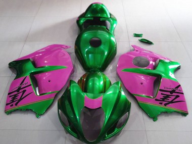 Buy 1997-2007 Glossy Green and Pink Suzuki GSXR 1300 Motorcycle Fairings UK