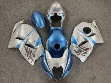 Buy 1997-2007 Glossy Light Blue and Silver Suzuki GSXR 1300 Motorcycle Fairings UK