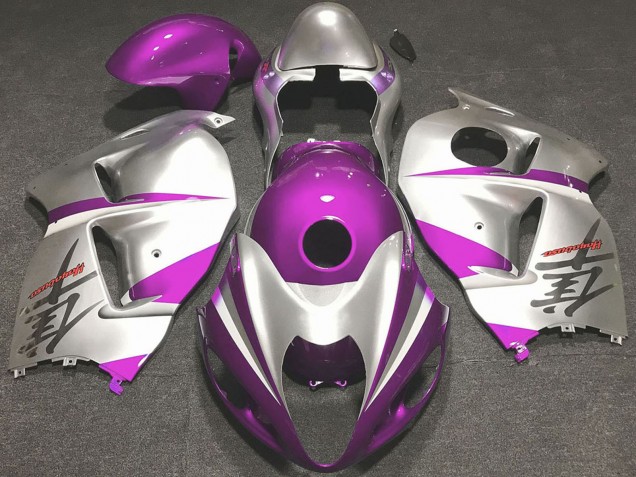 1997-2007 Glossy Pink and Silver Suzuki GSXR 1300 Motorcycle Fairings UK