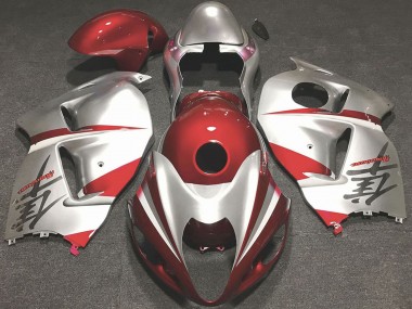 Buy 1997-2007 Glossy Red and Silver Suzuki GSXR 1300 Motorcycle Fairings UK