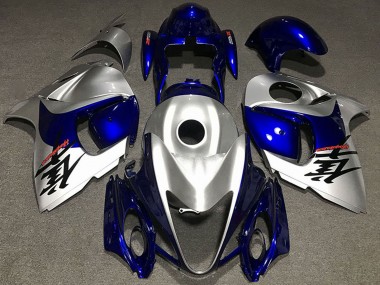 Buy 2008-2020 Glossy Silver and Blue Suzuki GSXR 1300 Motorcycle Fairings UK