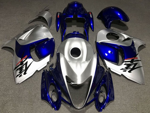 2008-2020 Glossy Silver and Blue Suzuki GSXR 1300 Motorcycle Fairings UK