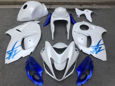 Buy 2008-2020 Glossy White Blue Suzuki GSXR 1300 Motorcycle Fairings UK