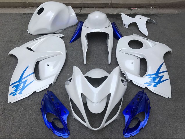 2008-2020 Glossy White Blue Suzuki GSXR 1300 Motorcycle Fairings UK