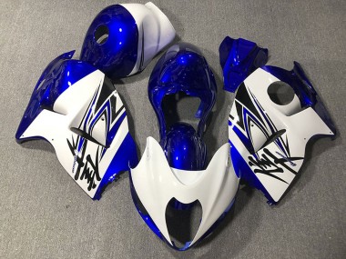 Buy 1997-2007 Glossy White Deep Blue Suzuki GSXR 1300 Motorcycle Fairings UK