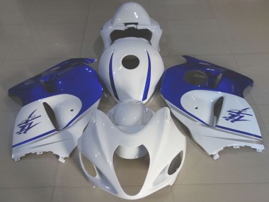 Buy 1997-2007 Glossy White Blue Suzuki GSXR 1300 Motorcycle Fairings UK