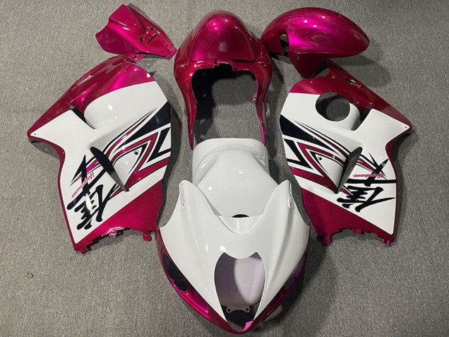 1997-2007 Glossy White Pink Suzuki GSXR 1300 Motorcycle Fairings UK