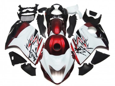 Buy 2008-2020 Glossy White Deep Red Suzuki GSXR 1300 Motorcycle Fairings UK