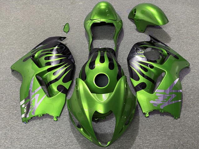 1997-2007 Green Black Flame Suzuki GSXR 1300 Motorcycle Fairings UK