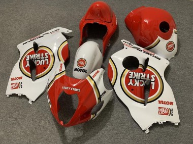 Buy 1997-2007 White Red Lucky Strike Suzuki GSXR 1300 Motorcycle Fairings UK