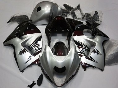 Buy 1997-2007 Silver Dark Red Suzuki GSXR 1300 Motorcycle Fairings UK