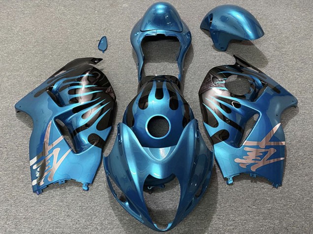 1997-2007 Sky Blue and Black Suzuki GSXR 1300 Motorcycle Fairings UK